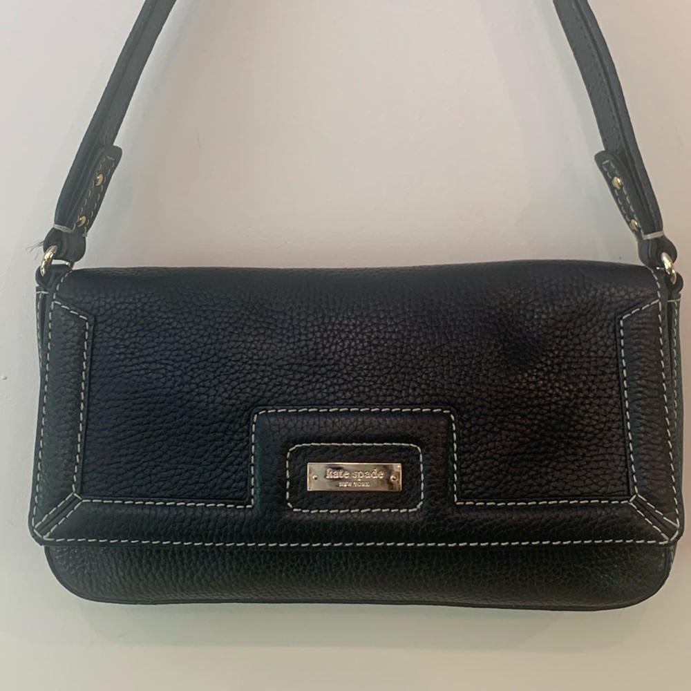 kate spade black genuine leather shoulder bag